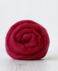 Corriedale combed top hand dyed from Italy RASPBERRY - DHG - one ounce - m