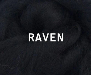 23 Micron Merino Combed Top - RAVEN - 1 Ounce - Sold by Jessica