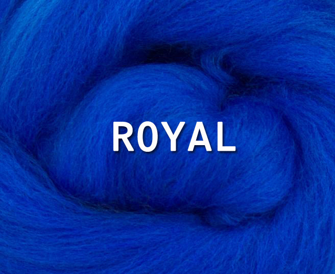 23 micron Merino ROYAL BLUE by the ounce - M