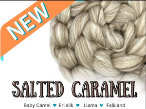 SALTED CARAMEL - Baby Camel, Eri Silk, Llama, Falkland Merino -  FOUR OUNCE PACK - sold by jessica