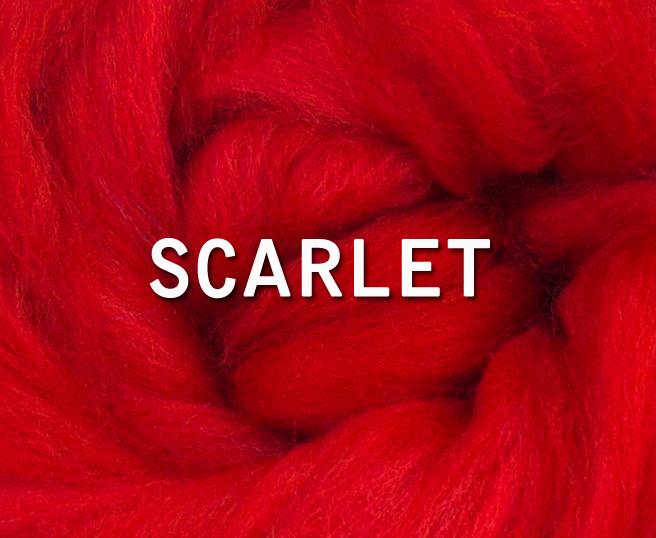 Corriedale Combed Top SCARLET - 1 ounce - m