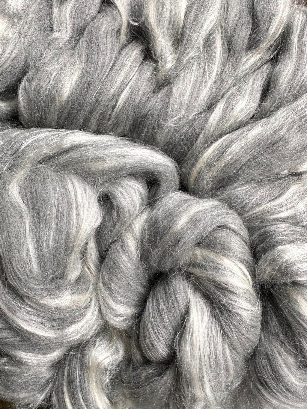 SILVER SPOON - 70/30 GREY MERINO/TUSSAH SILK BLEND 1 pound - Please allow up to three weeks for shipping