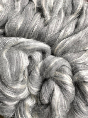 SILVER SPOON - 70/30 GREY MERINO/TUSSAH SILK BLEND - One Pound Group Presale - Please allow up to 3 weeks for shipping