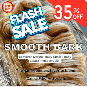 VIP OFFER! SMOOTH BARK 18 mic Merino, Alpaca, Camel, and Mulberry Silk BlDER end Top  - 8 OUNCE PACK PRE-ORPLEASE GIVE UP TO 3 WEEKS FOR SHIPPING