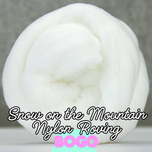 BOGO! Buy 1 Ounce of SNOW ON THE MOUNTAIN Fine Denier White Nylon Roving and Get 1 Ounce FREE! - J