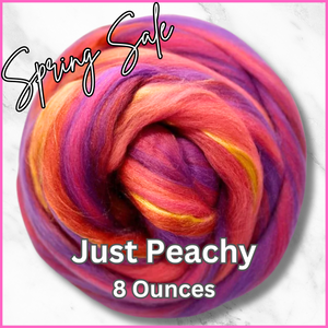 SPRING SALE! JUST PEACHY - 23 micron Merino and Bamboo Rayon 75/25 Blend Combed Top - 8 Ounces