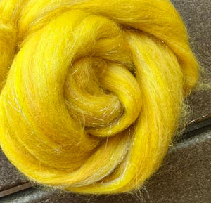 35% OFF - SUNNY DAY - 23 Micron Merino & Glitter 80/20 Blend Combed Top - 1 Ounce