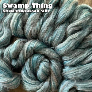 NEW BLEND!  SWAMP THING  Shetland/tussah silk -  one pound group order pre-sale