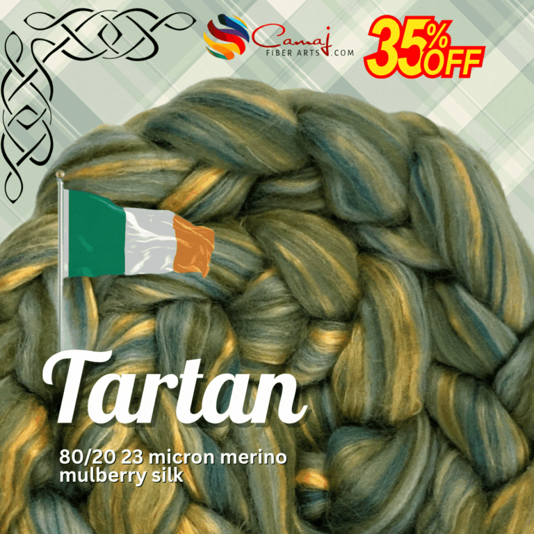 NEW BLEND INTRODUCTORY OFFER -  TARTAN 80/20 Merino/mulberry silk  - 8 OUNCES - GIVE UP TO 3 WEEKS FOR SHIPPING