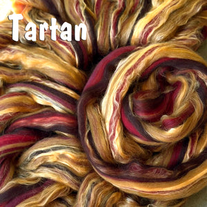 TARTAN 85% MERINO WOOL / 15% MULBERRY SILK -  by the ounce IN STOCK - j