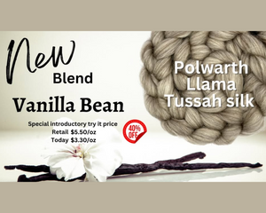 VANILLA BEAN  Polwarth, Llama, and Tussah silk - by the ounce - J
