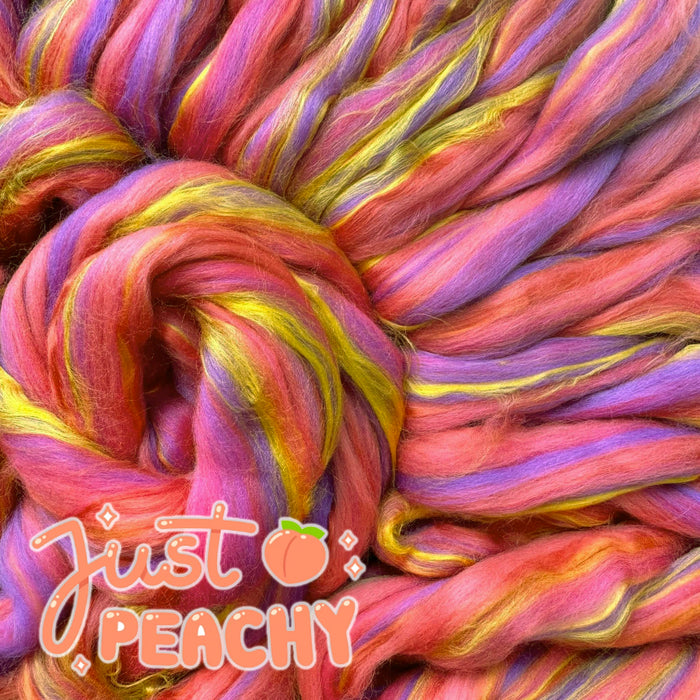 NEW ARRIVAL!  JUST PEACHY - 75/25 23 micron Merino/bamboo rayon -  1 ounce -J