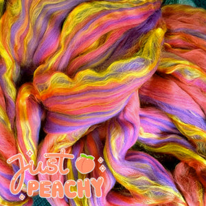 NEW ARRIVAL!  JUST PEACHY - 75/25 23 micron Merino/bamboo rayon -  1 ounce -J