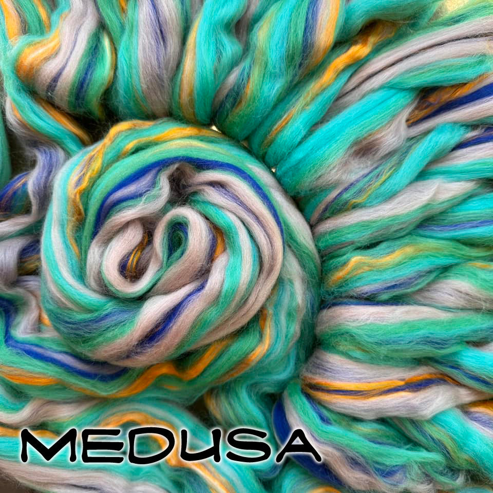 NEW ARRIVAL!  MEDUSA - 75/25 23 micron Merino/bamboo rayon combed top  - ONE POUND - please give up to 3 weeks for shipping