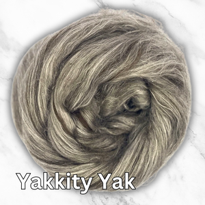 This Just In! YAKKITY YAK - 50/50  Brown Yak/Mulberry silk combed top - J