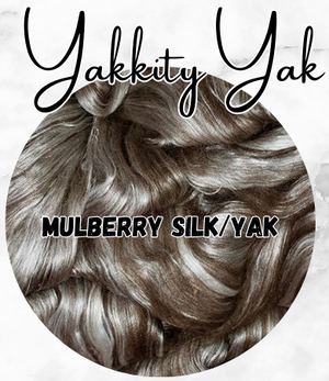 Deal Of The Day! YAKKITY YAK - 50/50  Brown Yak/Mulberry silk combed top -4 Ounces IN STOCK