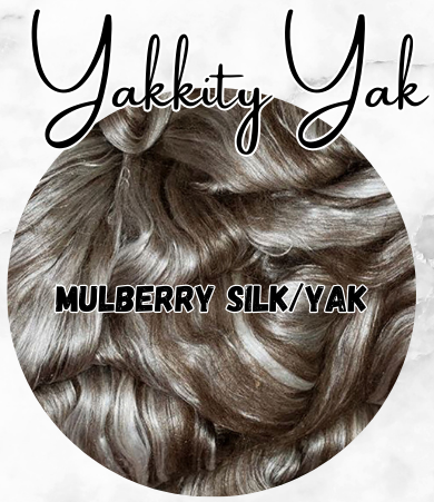 Deal Of The Day! YAKKITY YAK - 50/50  Brown Yak/Mulberry silk combed top -4 Ounces IN STOCK