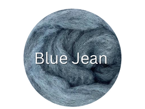 Corriedale carded sliver  BLUE JEAN - great for needle felters or woolen spinners - GROUP SALE - ONE POUND **PLEASE GIVE 2 TO 3 WEEKS FOR SHIPPING
