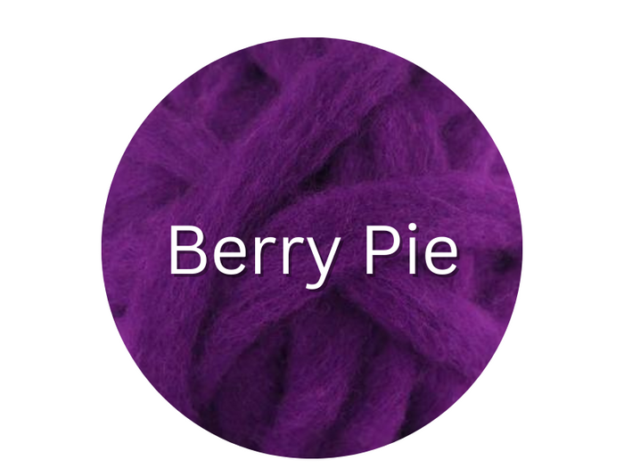 Corriedale carded sliver  BERRY PIE  - great for needle felters or woolen spinners - GROUP SALE - ONE POUND **PLEASE GIVE 2 TO 3 WEEKS FOR SHIPPING