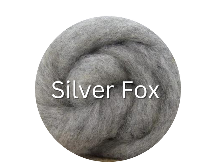 Corriedale carded sliver  SILVER FOX - great for needle felters or woolen spinners - GROUP SALE - ONE POUND **PLEASE GIVE 2 TO 3 WEEKS FOR SHIPPING