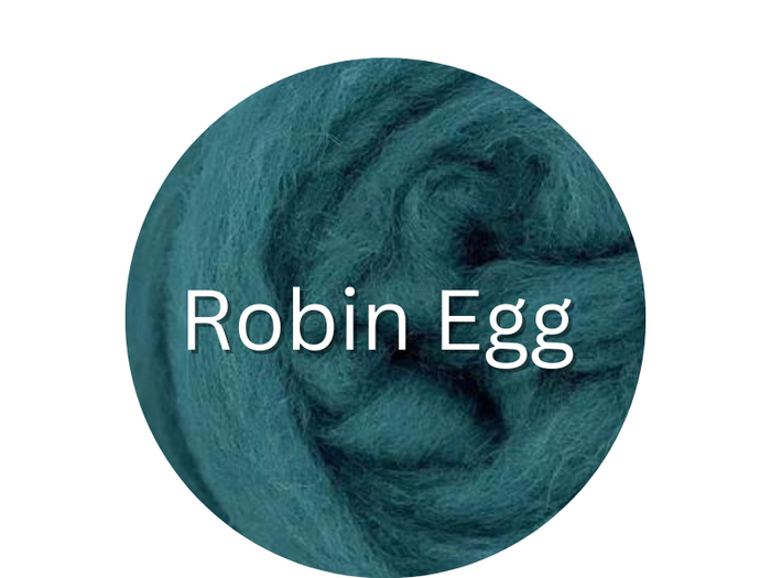 Corriedale carded sliver  ROBIN EGG - great for needle felters or woolen spinners - GROUP SALE - ONE POUND **PLEASE GIVE 2 TO 3 WEEKS FOR SHIPPING