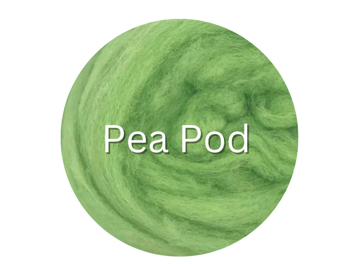 Corriedale carded sliver  PEA POD - great for needle felters or woolen spinners - GROUP SALE - ONE POUND **PLEASE GIVE 2 TO 3 WEEKS FOR SHIPPING
