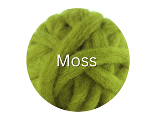 Corriedale carded sliver  MOSS - great for needle felters or woolen spinners - GROUP SALE - ONE POUND **PLEASE GIVE 2 TO 3 WEEKS FOR SHIPPING