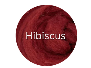 Corriedale carded sliver  HIBISCUS - great for needle felters or woolen spinners - GROUP SALE - ONE POUND **PLEASE GIVE 2 TO 3 WEEKS FOR SHIPPING