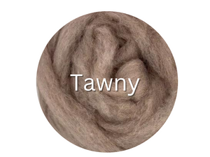 Corriedale carded sliver  TAWNY - great for needle felters or woolen spinners - GROUP SALE - ONE POUND **PLEASE GIVE 2 TO 3 WEEKS FOR SHIPPING