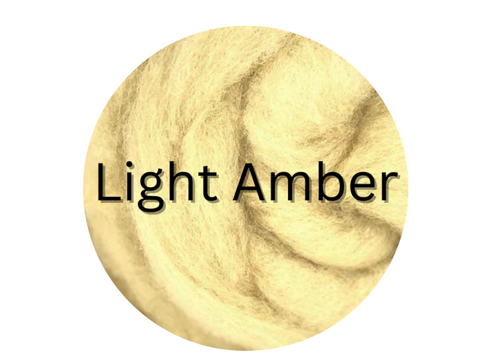 Corriedale carded sliver  LIGHT AMBER  - great for needle felters or woolen spinners - GROUP SALE - ONE POUND **PLEASE GIVE 2 TO 3 WEEKS FOR SHIPPING