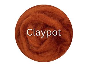 Corriedale carded sliver  CLAY POT  - great for needle felters or woolen spinners - GROUP SALE - ONE POUND **PLEASE GIVE 2 TO 3 WEEKS FOR SHIPPING