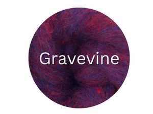 Corriedale carded sliver two-tone  GRAPEVINE  - great for needle felters or woolen spinners - GROUP SALE - ONE POUND **PLEASE GIVE 2 TO 3 WEEKS FOR SHIPPING