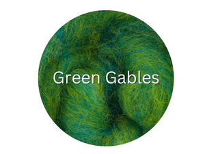 Corriedale Carded Sliver Two-Tone Green Gables - great for needle felters or woolen spinners - GROUP SALE - ONE POUND **PLEASE GIVE 2 TO 3 WEEKS FOR SHIPPING