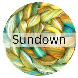 SUNDOWN - 23 micron Merino/Pineapple fiber/Mulberry silk - Four Ounces - J