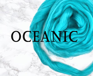 GROUP SALE - Bamboo rayon DYED combed top OCEANIC -  ONE POUND  *** Please give up to 3 weeks for delivery***