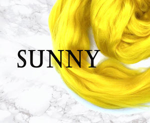 GROUP SALE - Bamboo rayon DYED combed top SUNNY  -  ONE POUND  *** Please give up to 3 weeks for delivery***