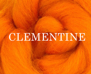 CLEMENTINE dyed Corriedale Combed Top - 1 Ounce - Sold by Jessica