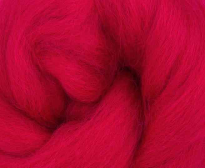 Corriedale Combed Top CRIMSON - 1 ounce- Sold by Jessica