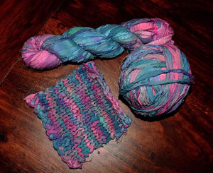 OFF WHITE/BEIGE/UNDYED SARI RIBBON YARN - EACH - 3.5 ounces about 45 to 50 yards.