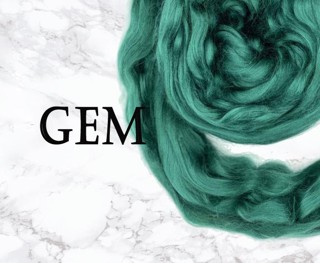 GROUP SALE - Bamboo rayon DYED combed top GEM -  ONE POUND  *** Please give up to 3 weeks for delivery***