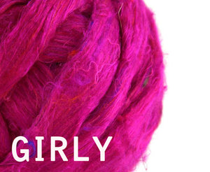 Pulled sari silk roving by the pound - group pre-order