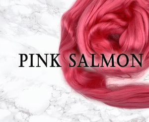 GROUP SALE - Bamboo rayon DYED combed top PINK SALMON -  ONE POUND  *** Please give up to 3 weeks for delivery***