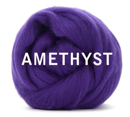 18 Micron Superfine Merino AMETHYST  Combed Top 1 Ounce - M