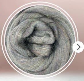 Sterling Ohh Shiny - Soft 23 micron Merino and Rainbow Firestar Blend - One Ounce - Sold by Jessica