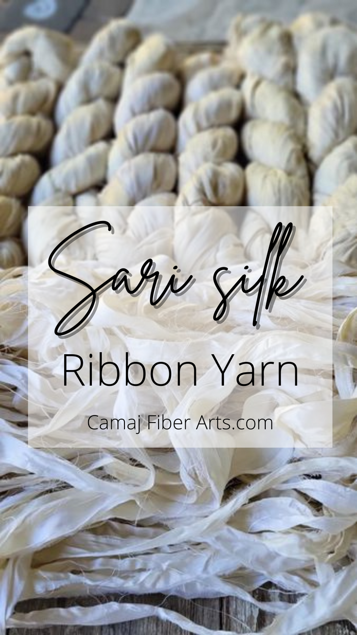 OFF WHITE/BEIGE/UNDYED SARI RIBBON YARN - EACH - 3.5 ounces about 45 to 50 yards.