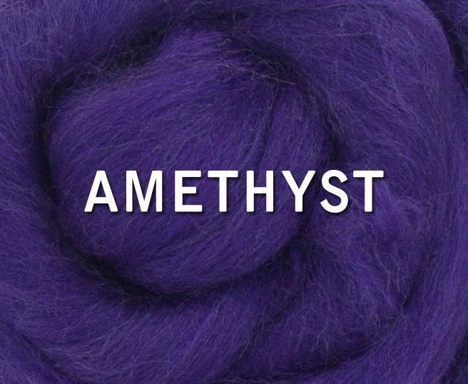 23 mic Merino AMETHYST Combed Top - 1 Ounce - Sold by Jessica