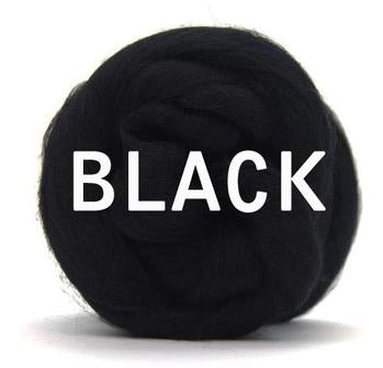 18 mic Merino Superfine - BLACK - 1 ounce - M