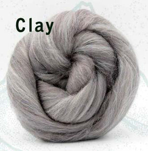 CLAY  - Merino/baby alpaca combed top - FOUR OUNCE PACK - by jessica