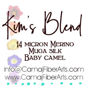 KIM'S BLEND - 14 Micron Merino, Light Brown Camel & Muga Silk Fully Blended Combed Top  - 1 OUNCE, M