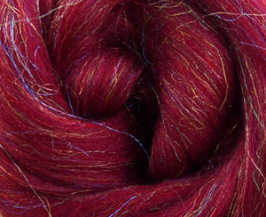 OHH SHINY - SPARKLING CRANBERRY  23 micron Merino and rainbow firestar blend - FOUR OUNCE PACK - sold by jessica